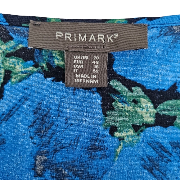 Primark Floral Swing Dress Plus Size 16 Blue Black Babydoll Over Print - Picture 3 of 11